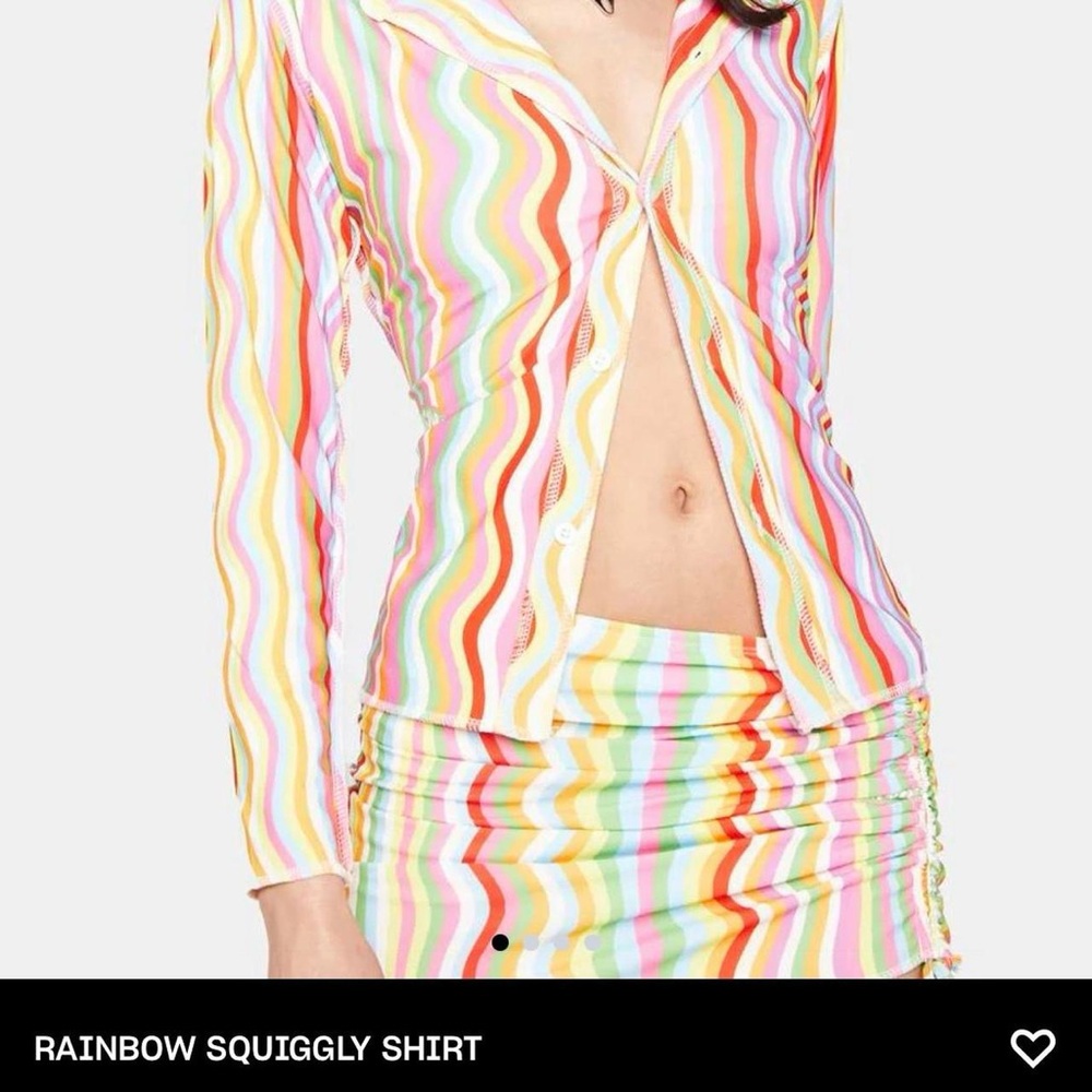 O'mighty Multicolor Wavy Button Down Shirt - image 3